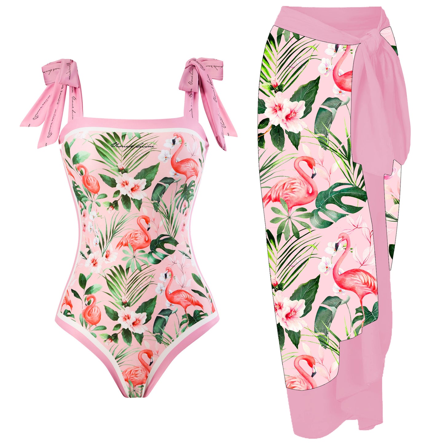 Double-sided printed one-piece retro swimsuit