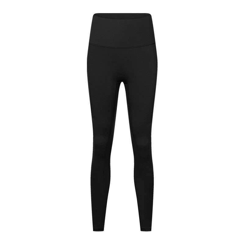 High-waist abdomen-slimming side pocket hip-lifting sports pants