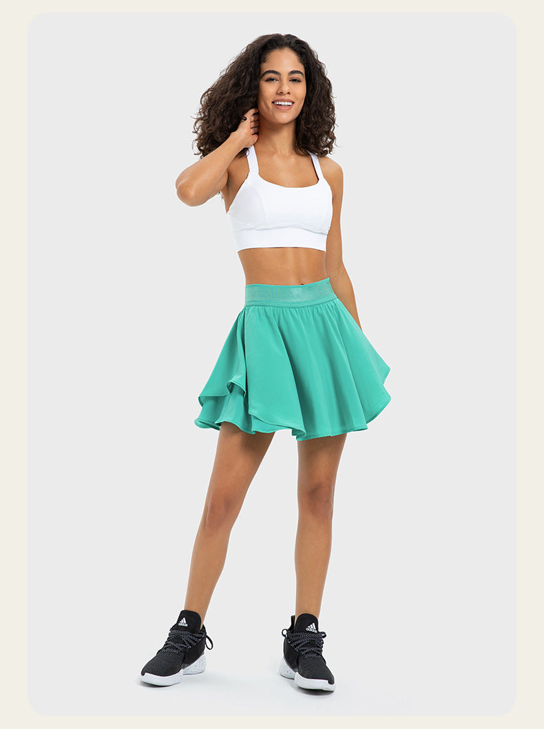 Anti-flashing fake two-piece quick-drying sports short skirt