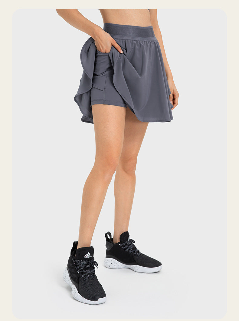 Anti-flashing fake two-piece quick-drying sports short skirt