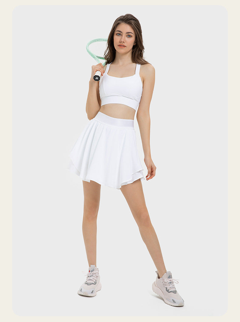 Anti-flashing fake two-piece quick-drying sports short skirt