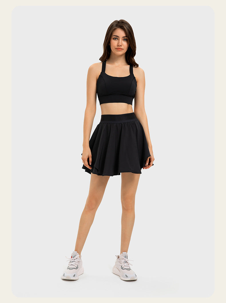 Anti-flashing fake two-piece quick-drying sports short skirt