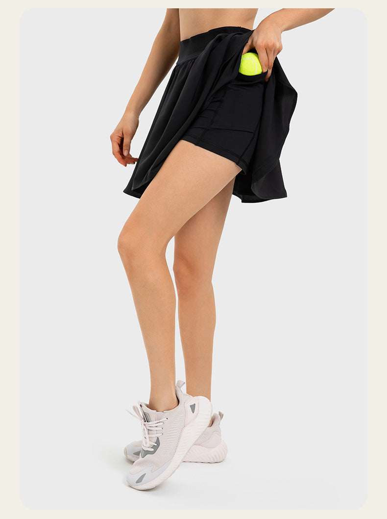 Anti-flashing fake two-piece quick-drying sports short skirt