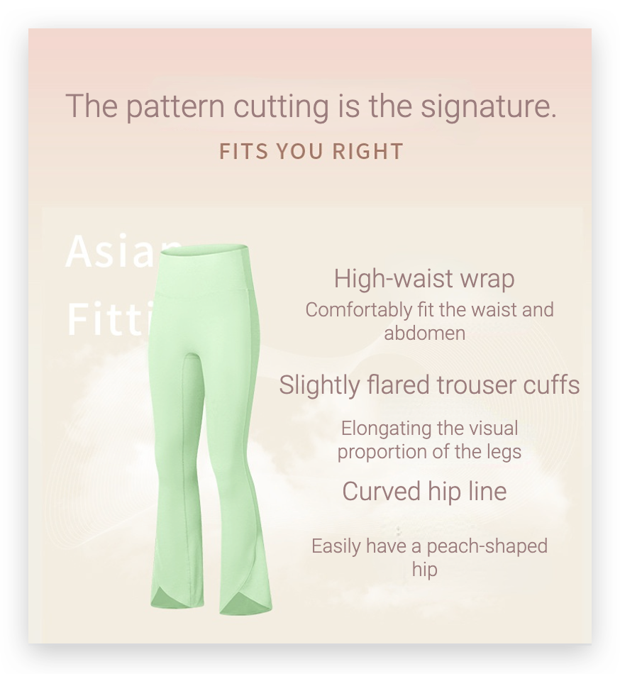 Autumn and winter fleece-lined micro flared sports pants with slit at the cuffs