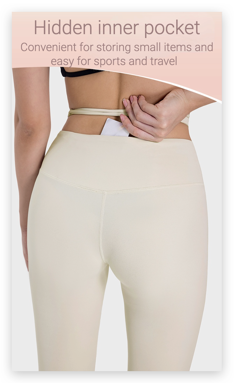 Skin-friendly, nude-feeling, crossed strap casual sports pants