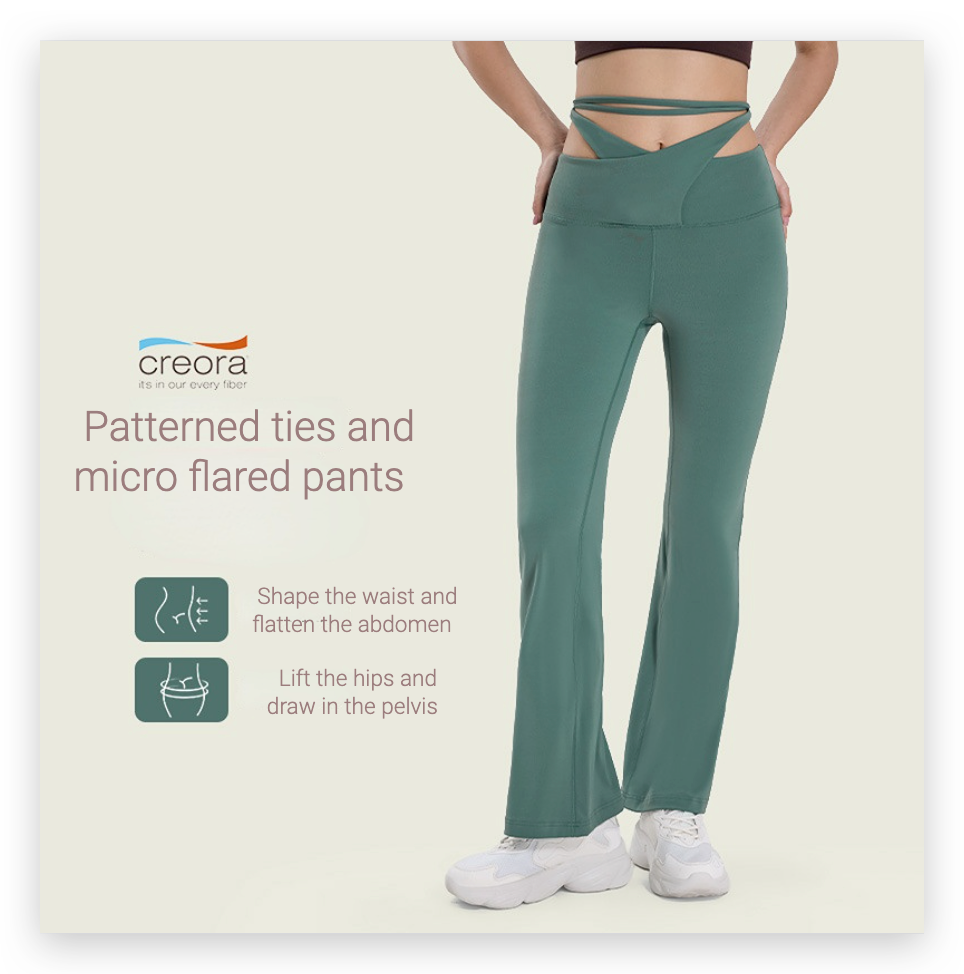 Skin-friendly, nude-feeling, crossed strap casual sports pants