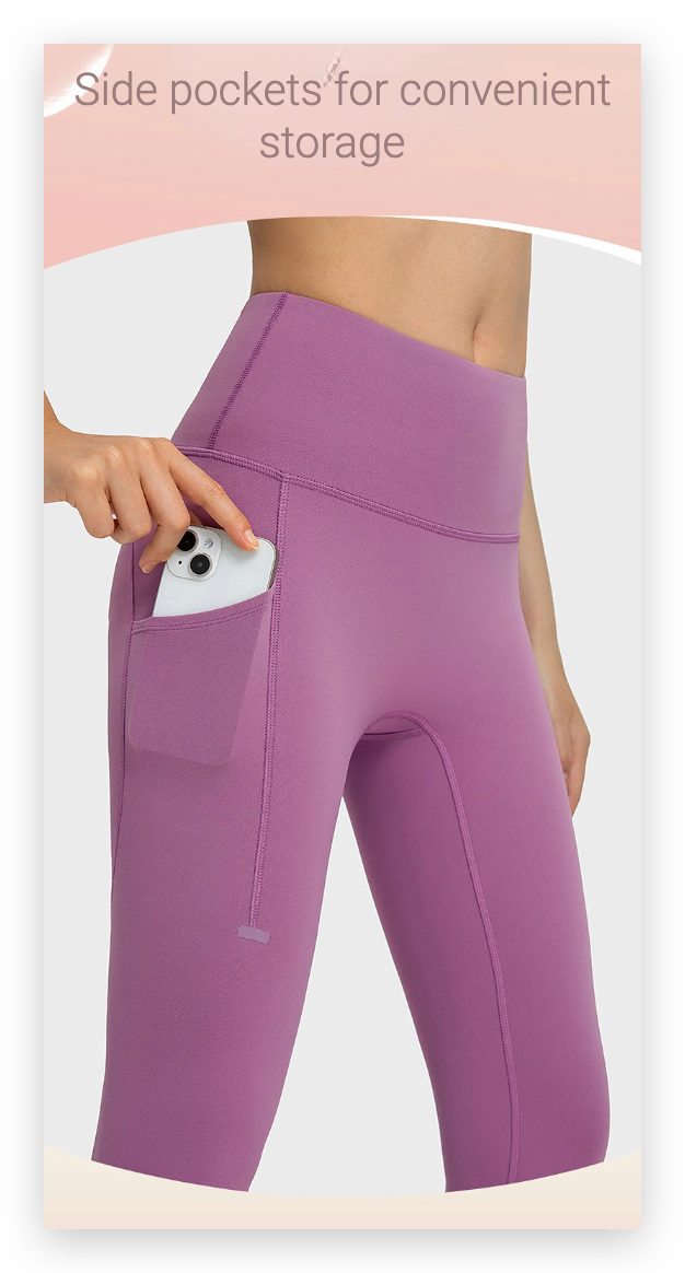 High-waist abdomen-slimming side pocket hip-lifting sports pants