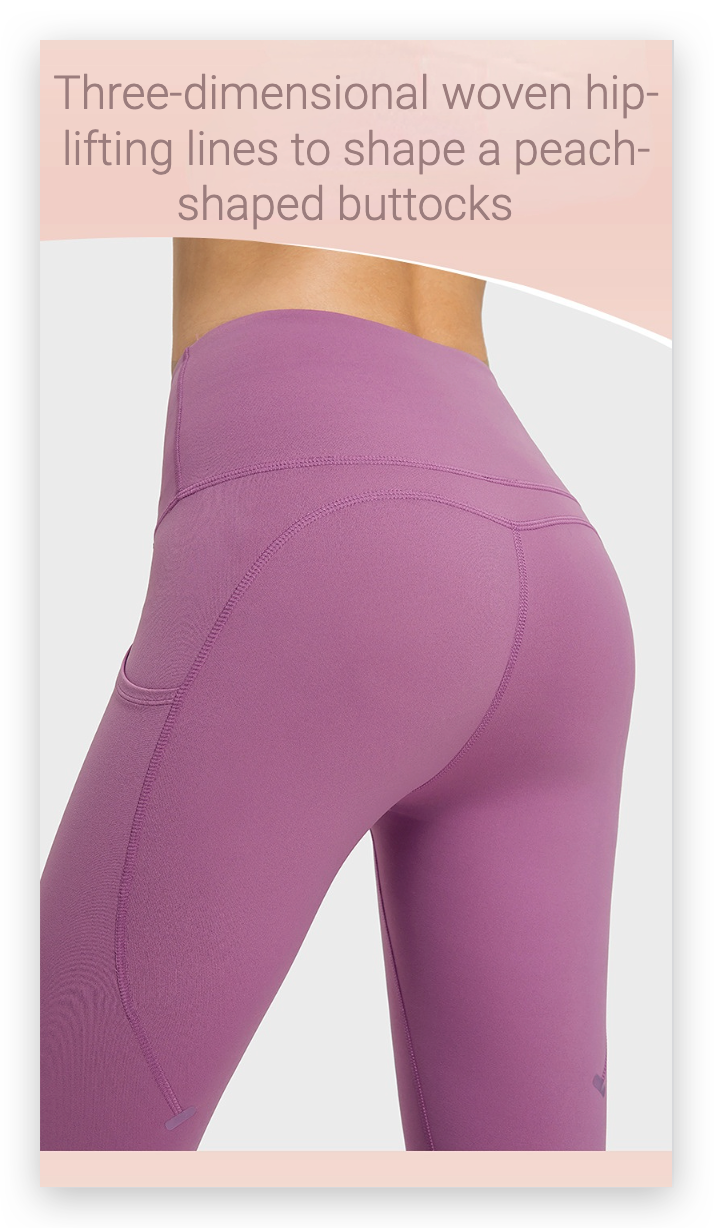 High-waist abdomen-slimming side pocket hip-lifting sports pants