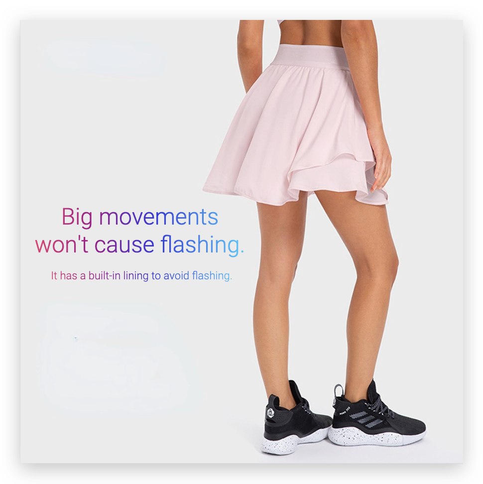 Anti-flashing fake two-piece quick-drying sports short skirt