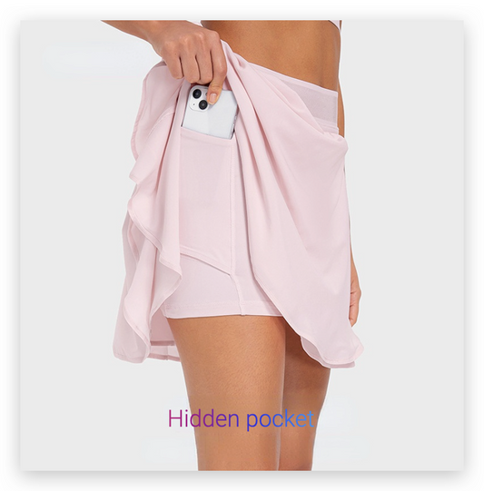 Anti-flashing fake two-piece quick-drying sports short skirt